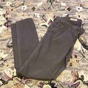 AG The stilt Cigarette Leg brushed twill jeans 28R. Grey. Excellent condition